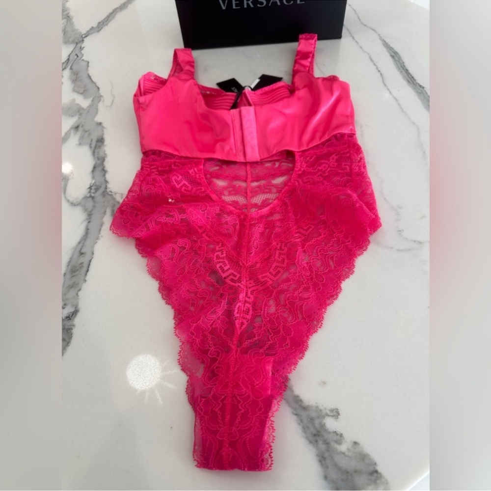‼️CLEARANCE SALE ‼️Versace Satin and Lace Bustier Bodysuit - Picture 7 of 11